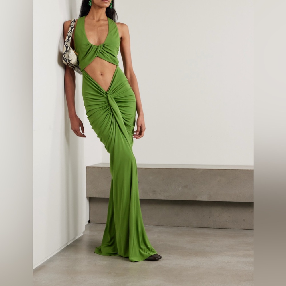 Christopher Esber Elegant Green Evening Gown Size 8 US - Picture 2 of 4
